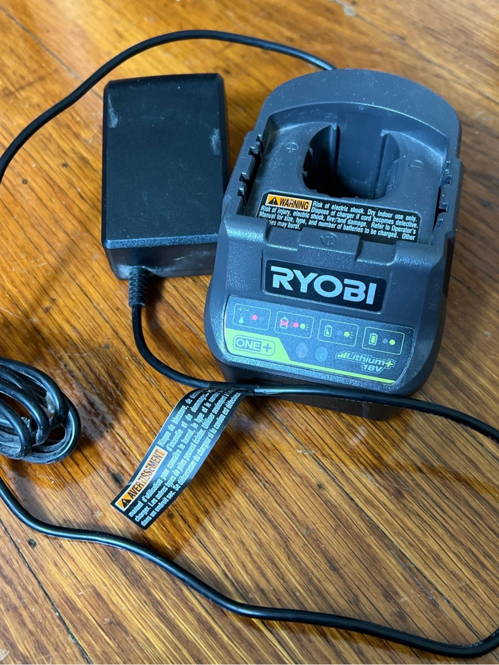 Ryobi ONE+ 18V Lithium Battery Charger - Black/Grey P118B